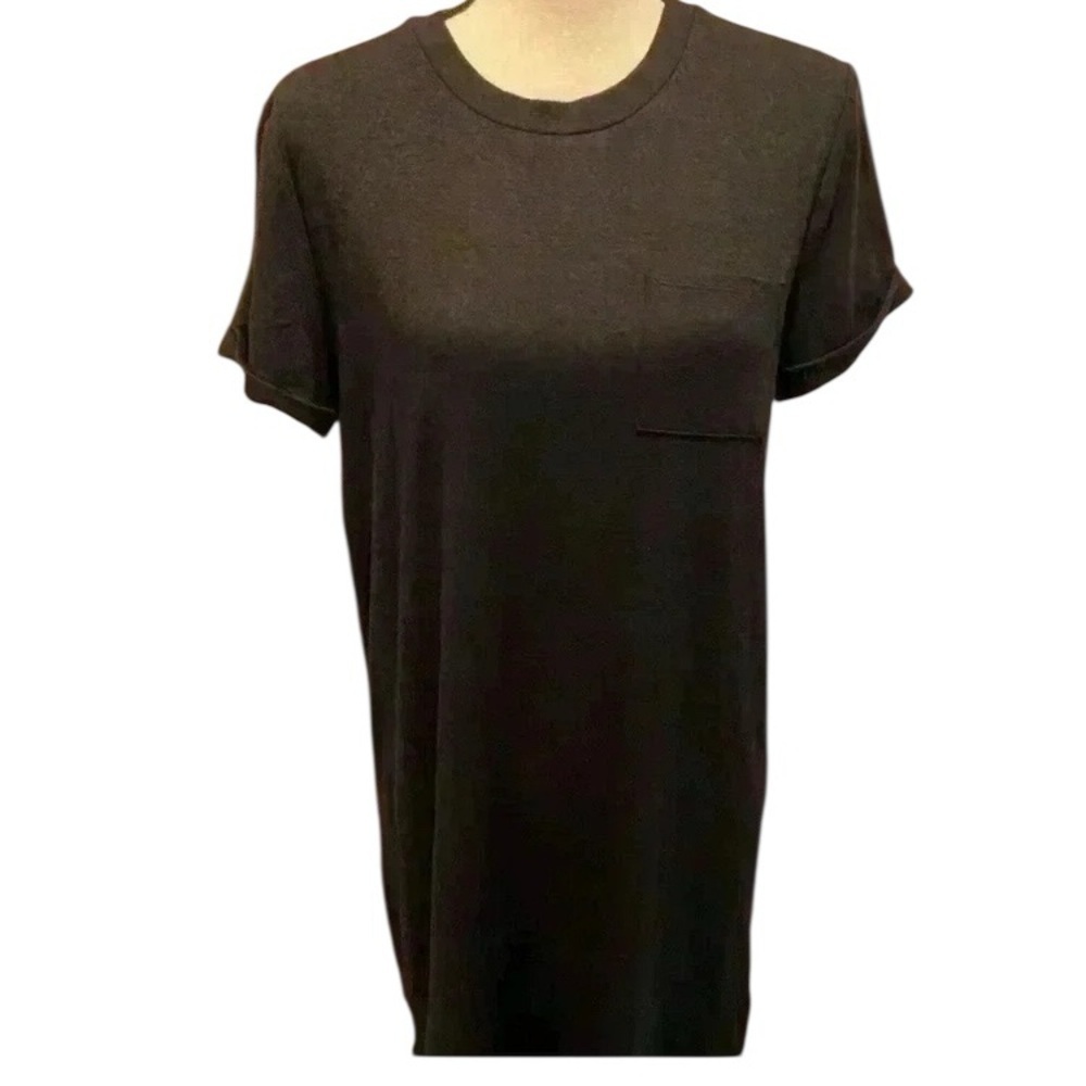 Lucky Brand Women's T-shirt midi short black dress small viscose new w/o tags